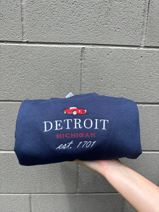 Detroit Michigan Embroidered Sweatshirt