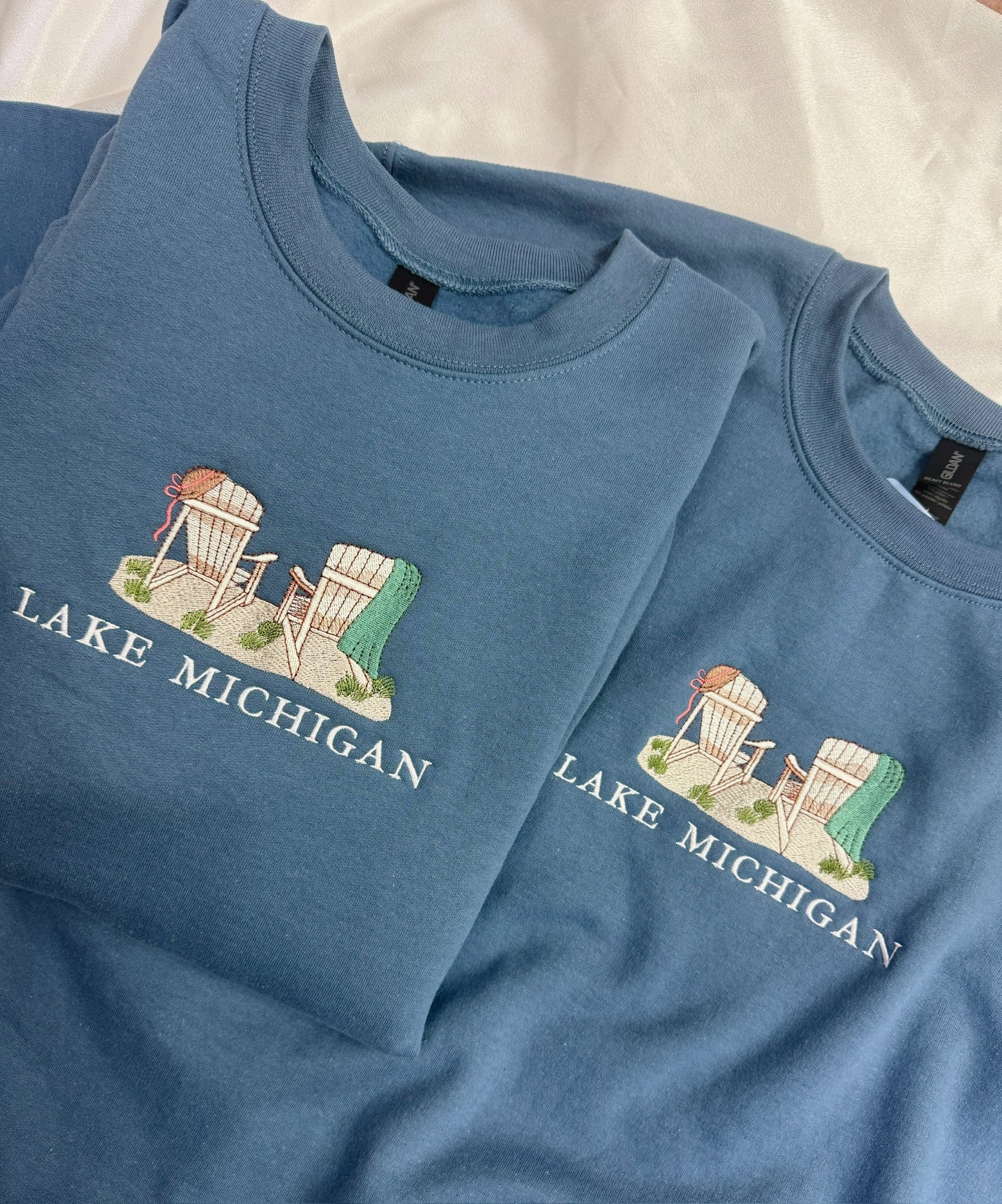 Lake Michigan Embroidered Sweatshirt