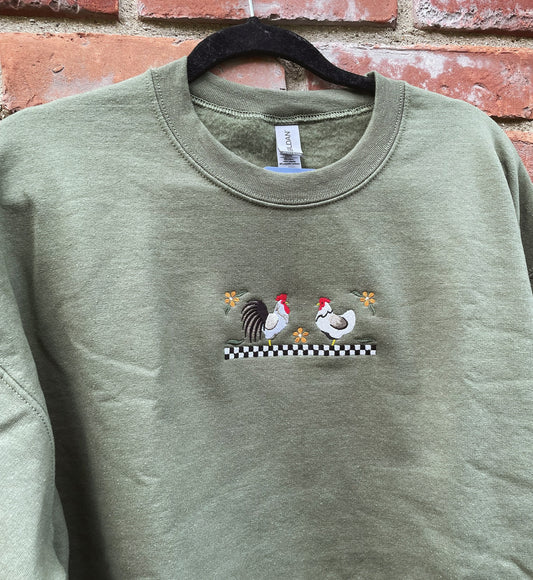 Country Chicken Embroidered Sweatshirt