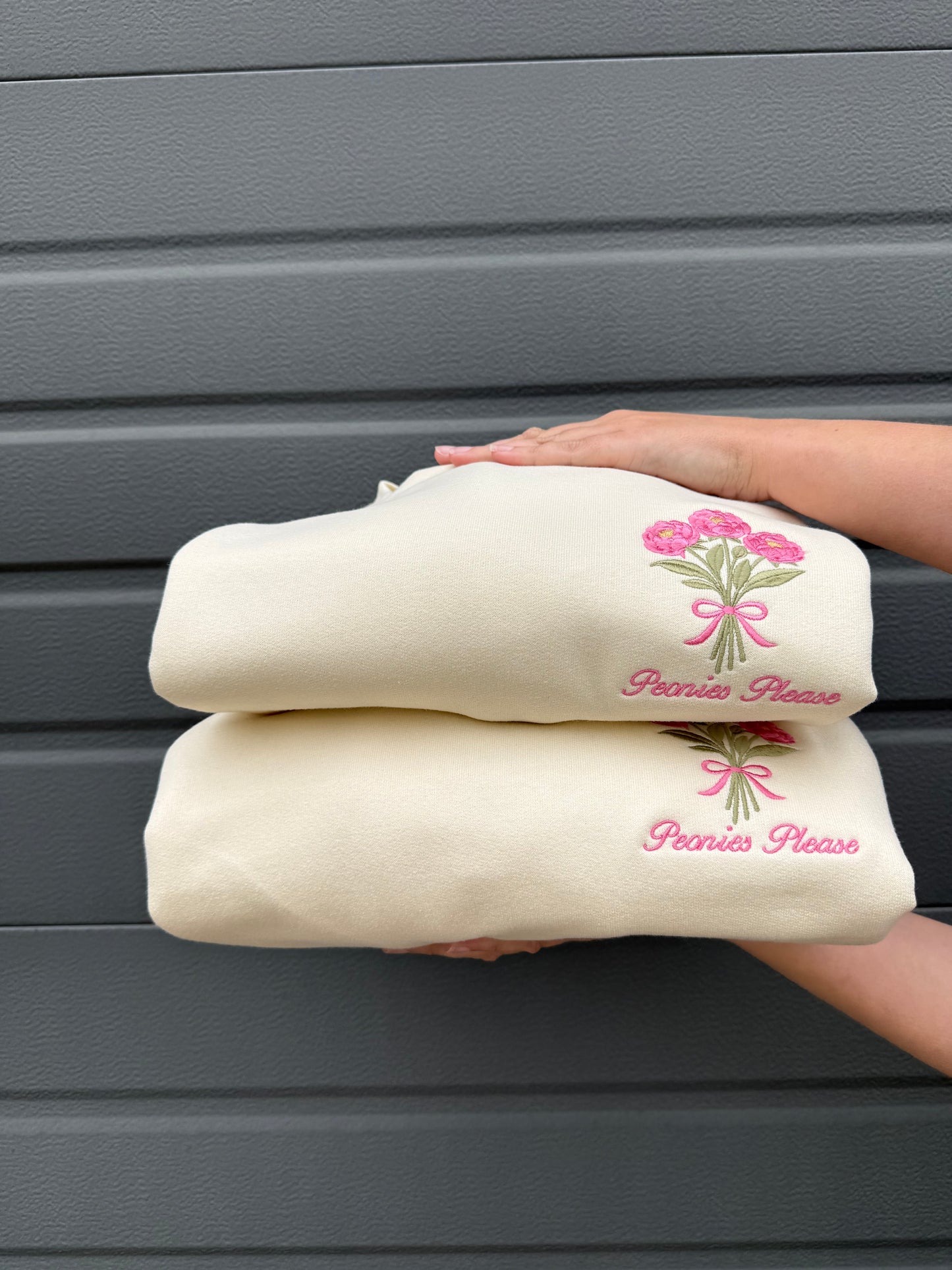 Peonies Please Embroidered Sweatshirt | Peony Collection