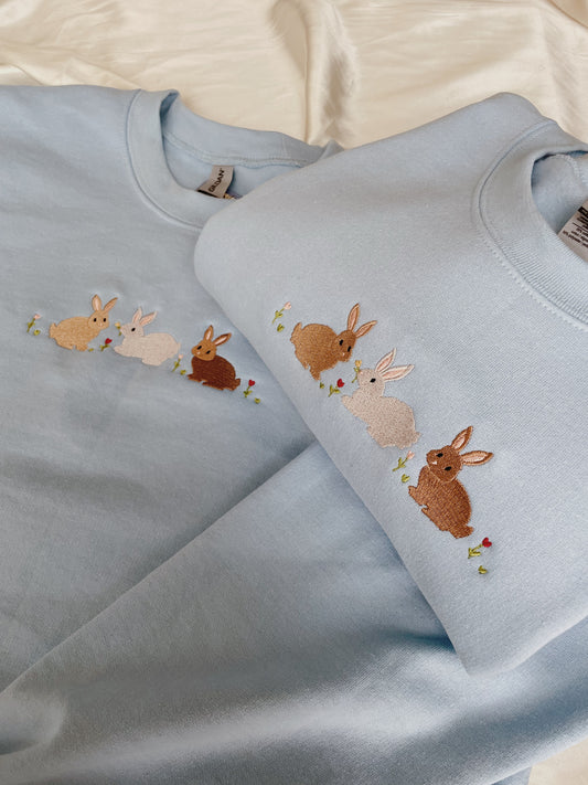 Bunnies Embroidered Sweatshirt