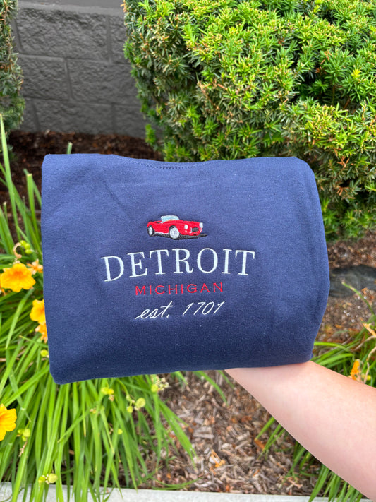 Detroit Michigan Embroidered Sweatshirt