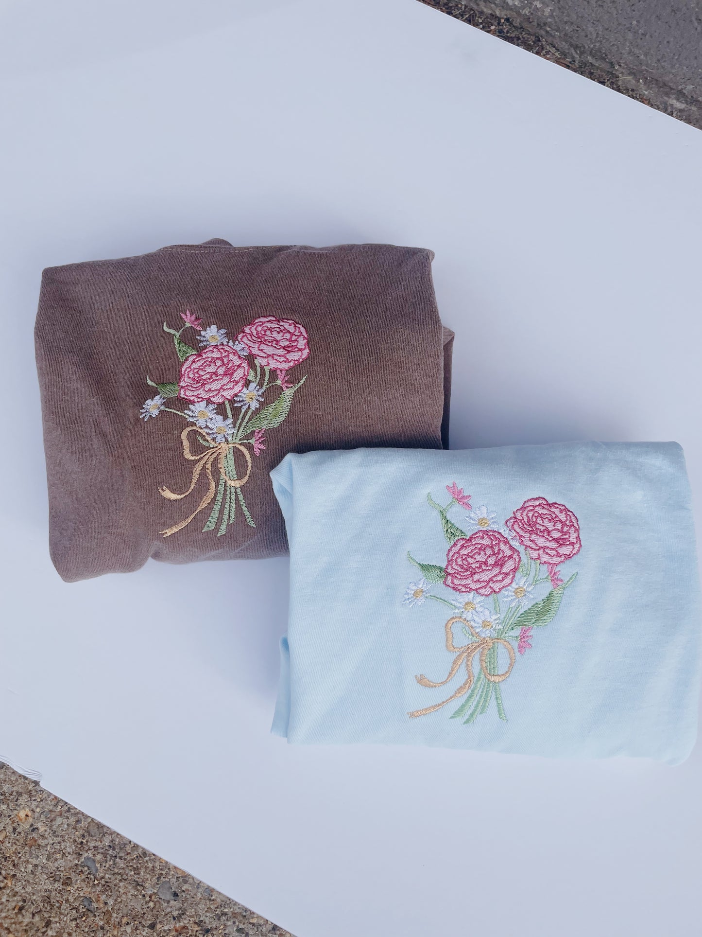 Peony Bouquet Embroidered T-Shirt