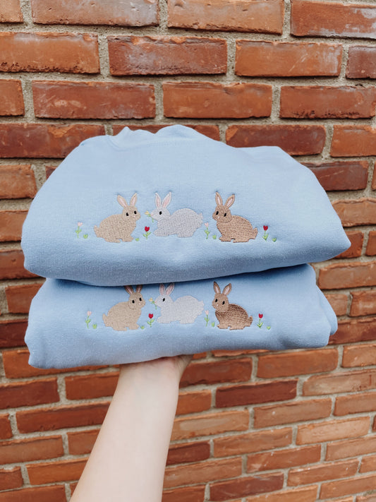 Bunnies Embroidered Sweatshirt