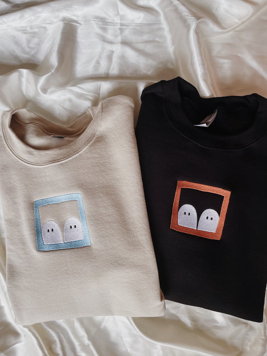 Ghost Picture Frame Embroidered Sweatshirt
