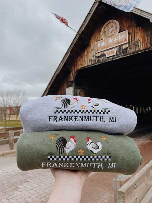 Frankenmuth Country Chicken Embroidered Sweatshirt