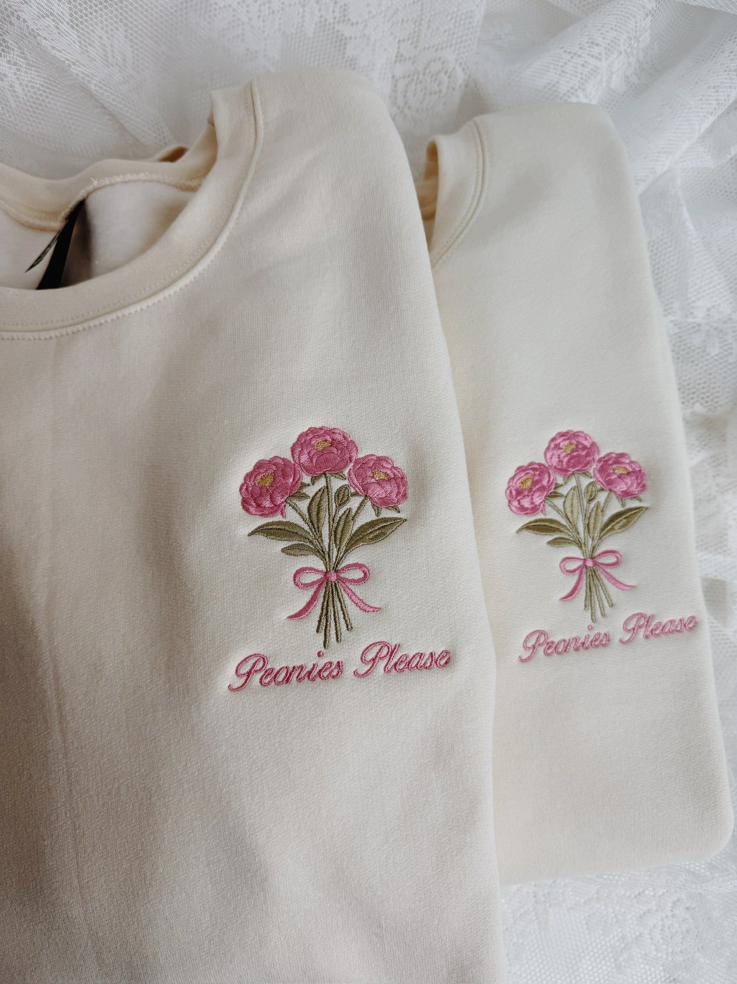 Peonies Please Embroidered Sweatshirt | Peony Collection