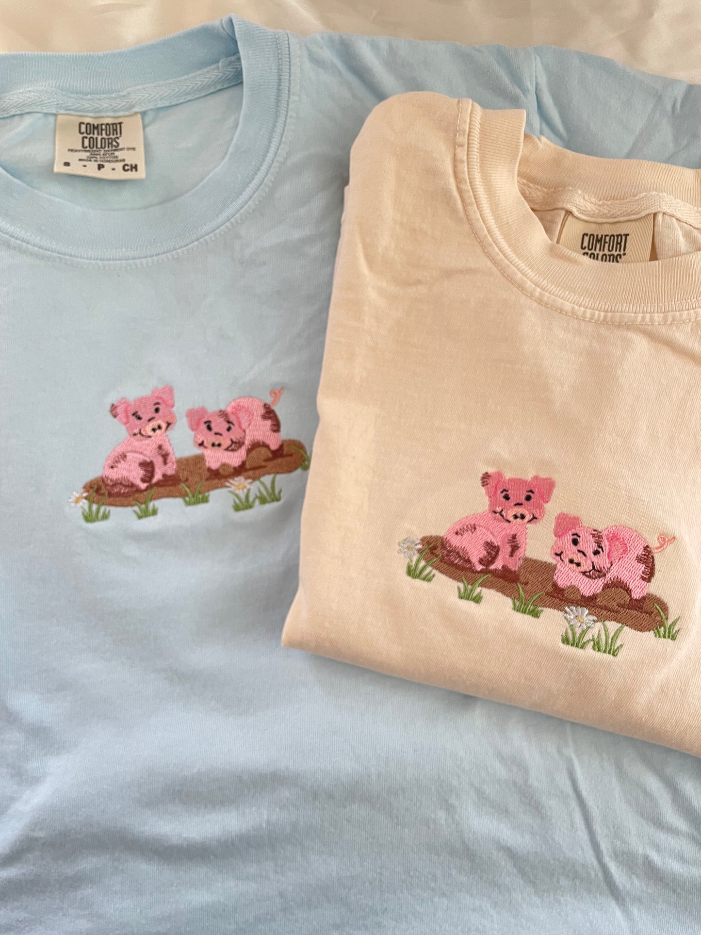 Embroidered Pig T-Shirt