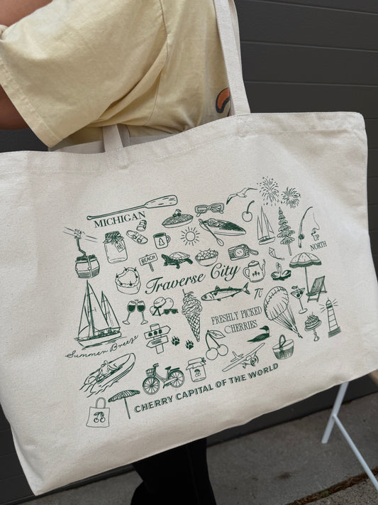 Traverse City Jumbo Tote Bag