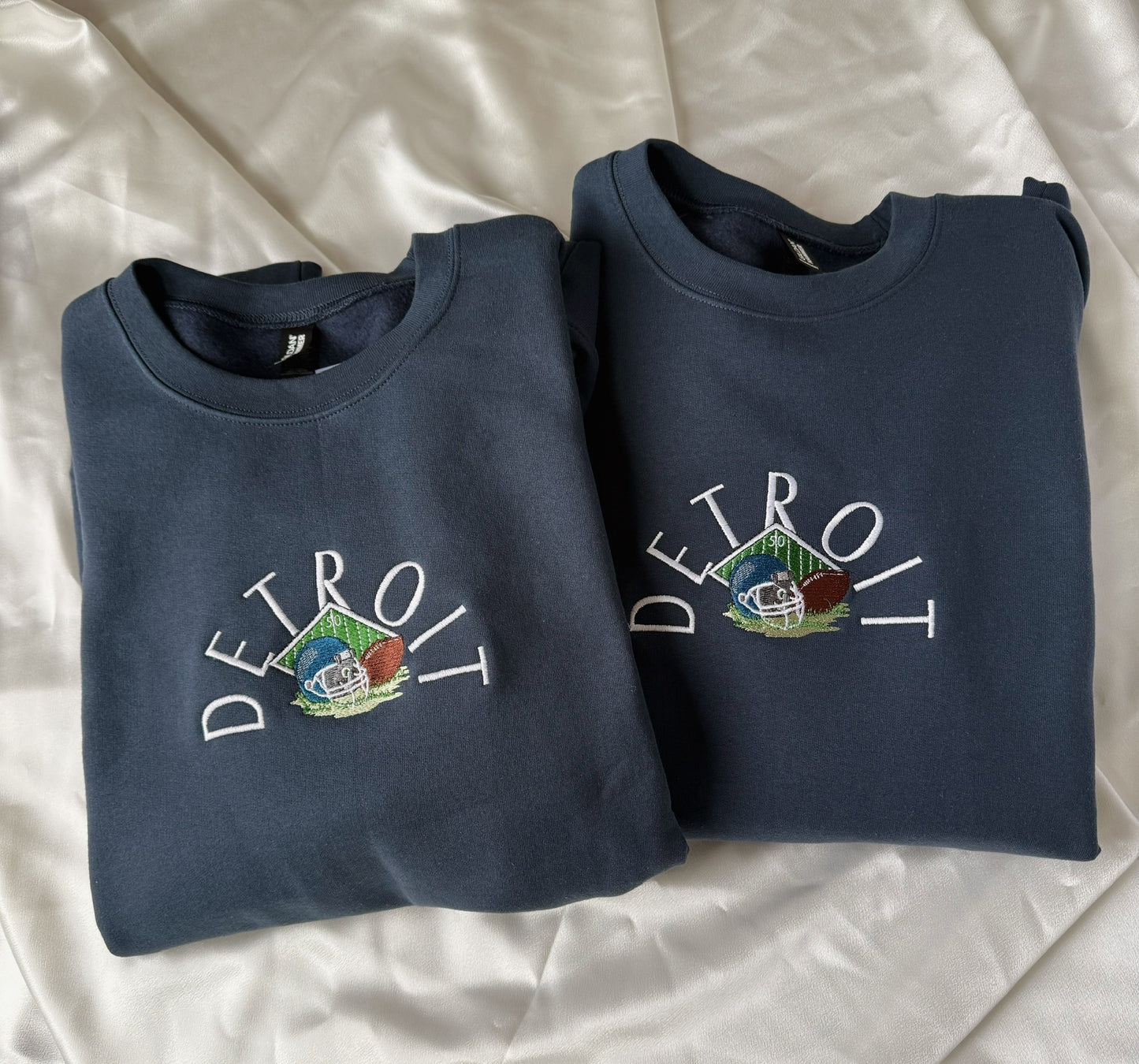Vintage Detroit Football Embroidered Sweatshirt
