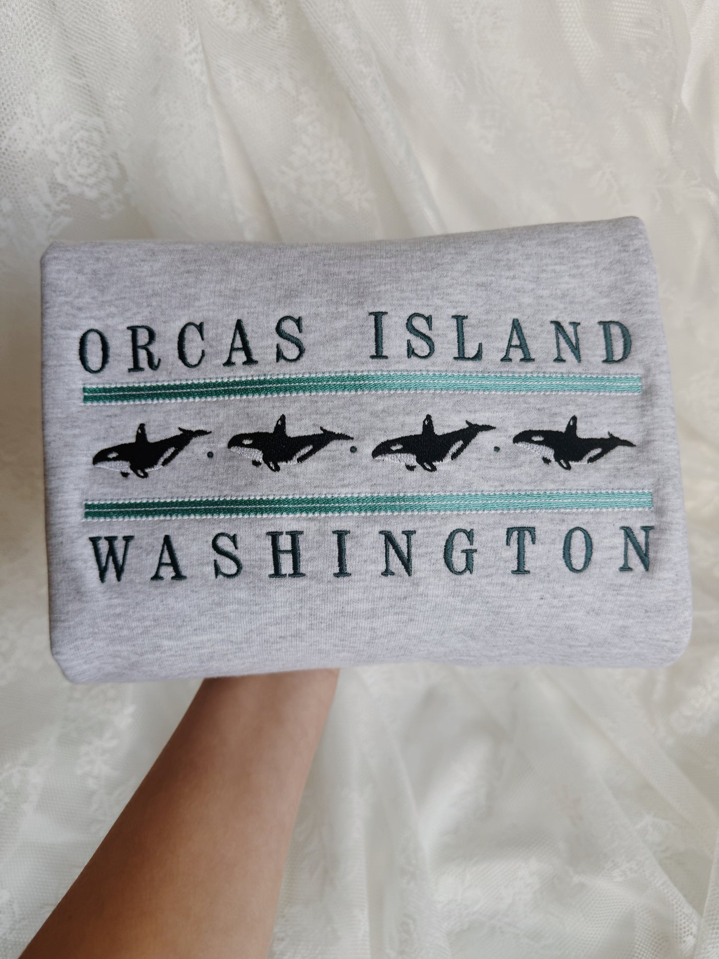 Orcas Island Washington Embroidered Sweatshirt
