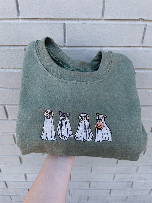 Embroidered Ghost Dog Sweatshirt
