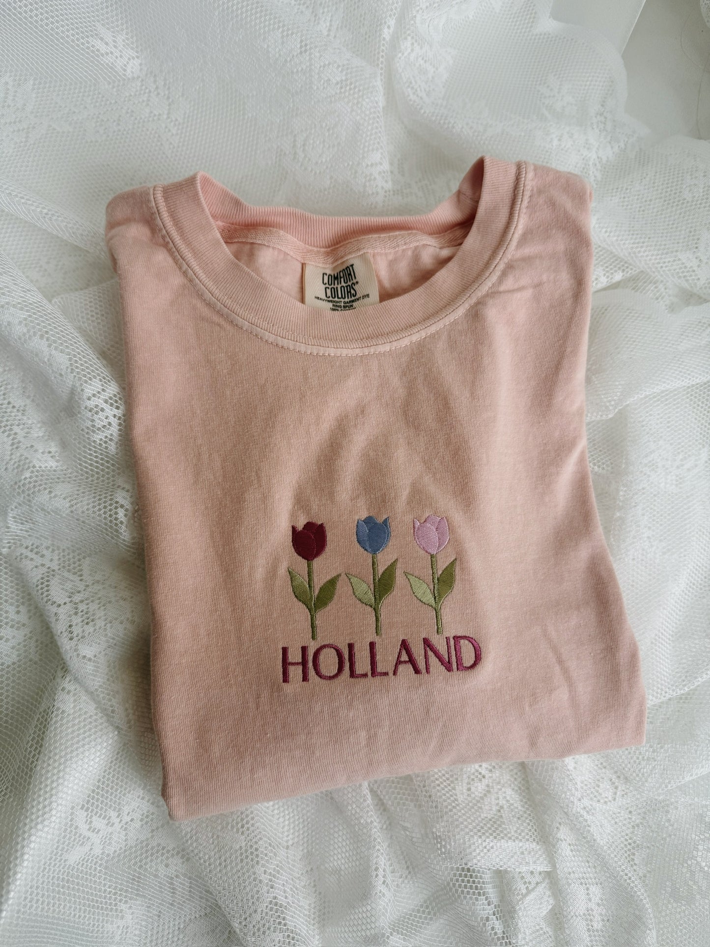3 Tulip Holland Embroidered T-Shirt