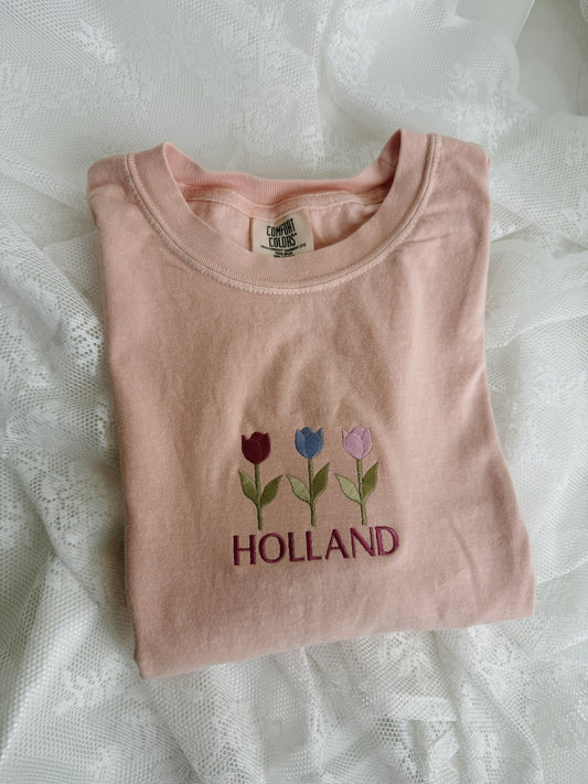 3 Tulip Holland Embroidered T-Shirt