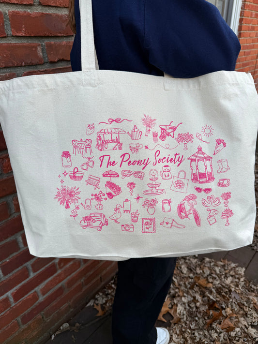 Peony Society Tote Bag