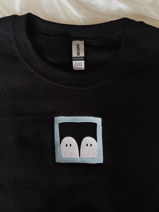 Ghost Picture Frame Embroidered Sweatshirt