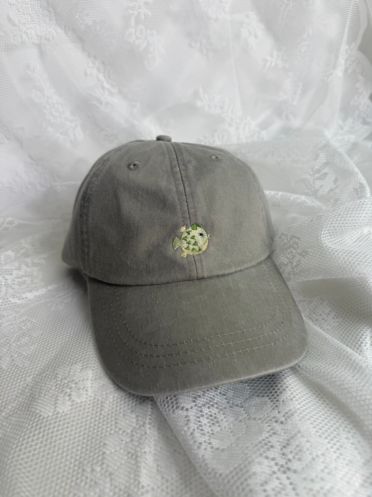 Puffer Fish Embroidered Hat