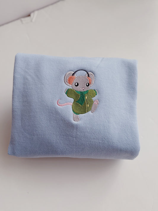 Winter Mouse Embroidered Sweatshirt