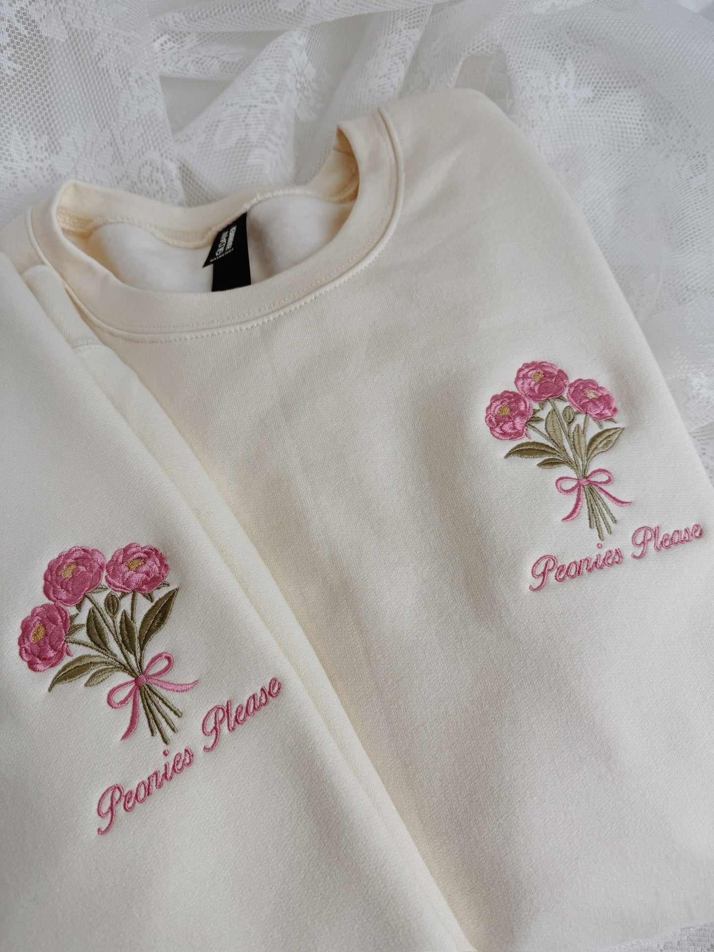 Peonies Please Embroidered Sweatshirt | Peony Collection