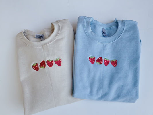 Strawberry Embroidered Sweatshirt