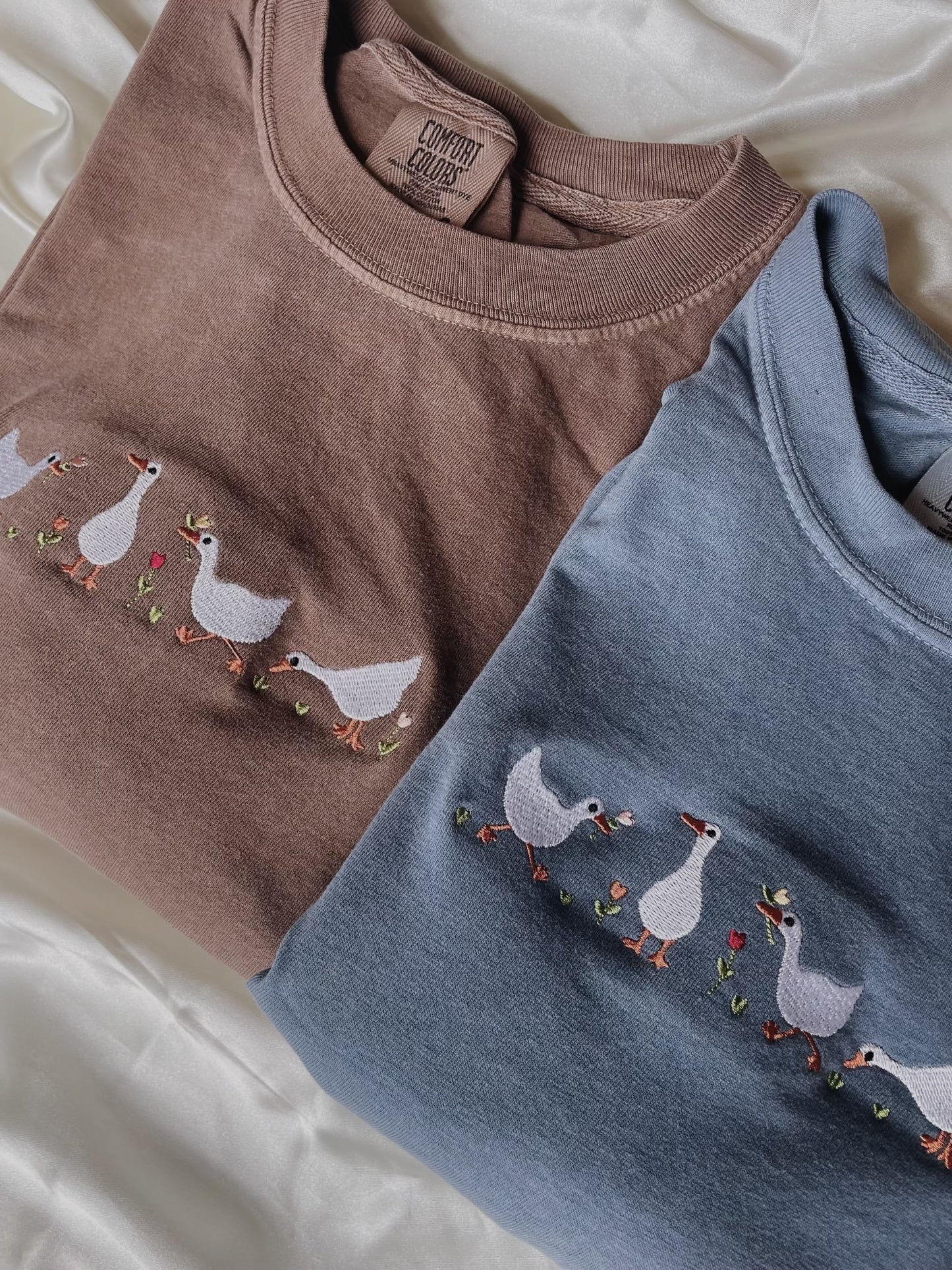 Embroidered Geese T-Shirt