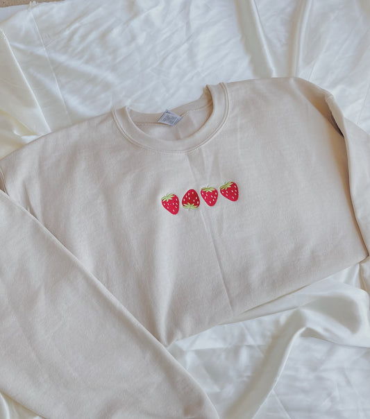 Strawberry Embroidered Sweatshirt