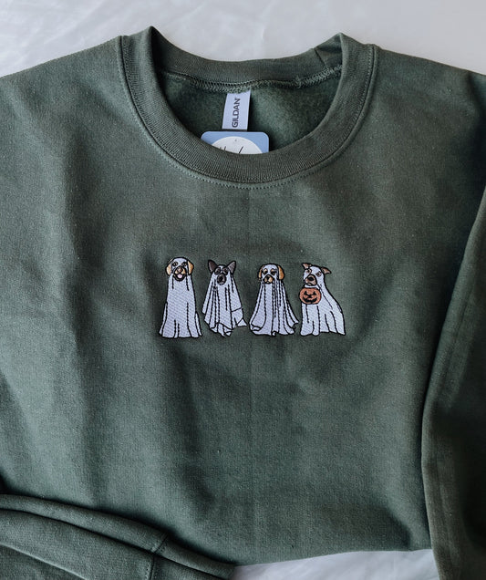 Embroidered Ghost Dog Sweatshirt