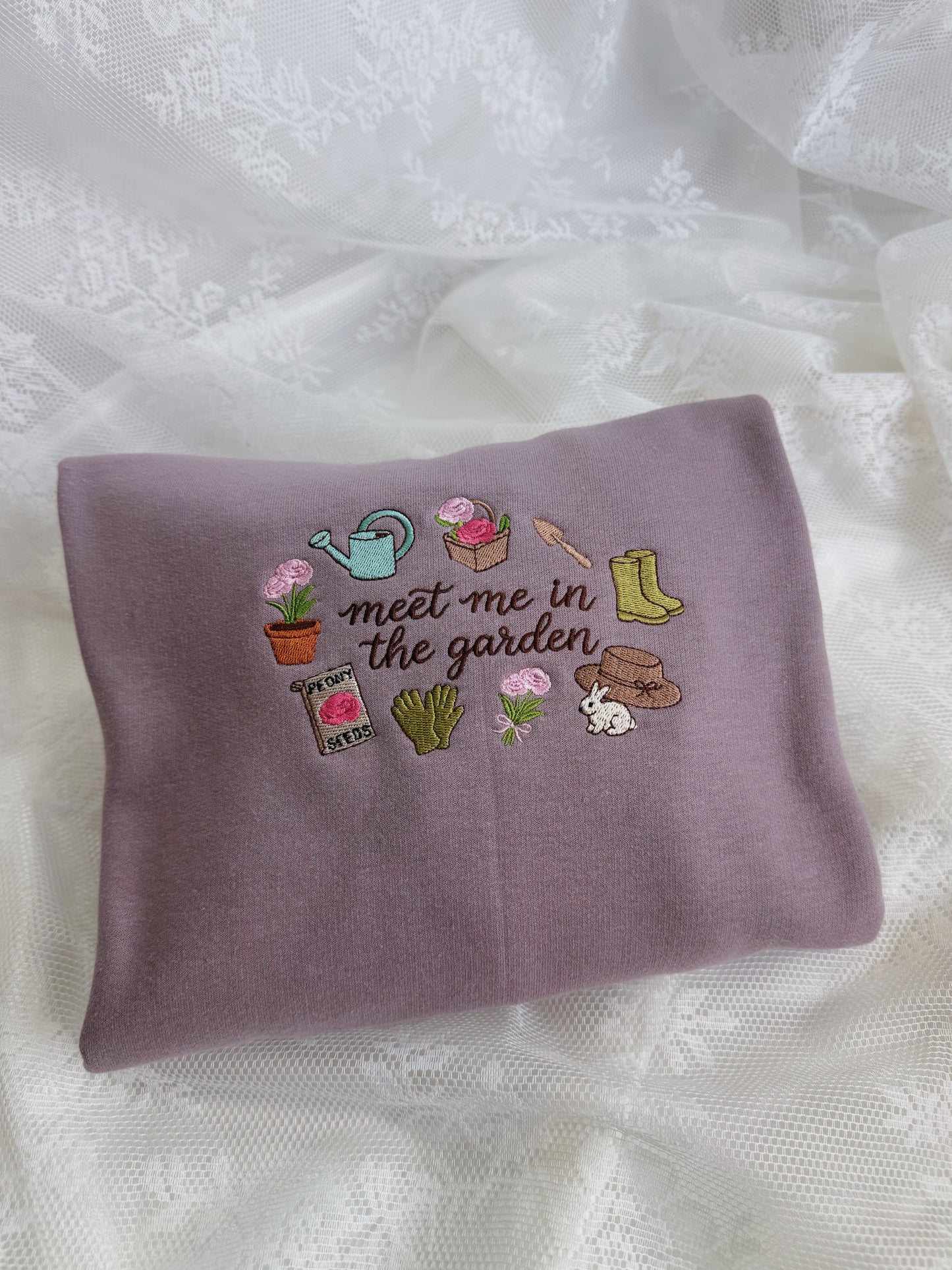 Meet Me In The Garden Embroidered Sweatshirt