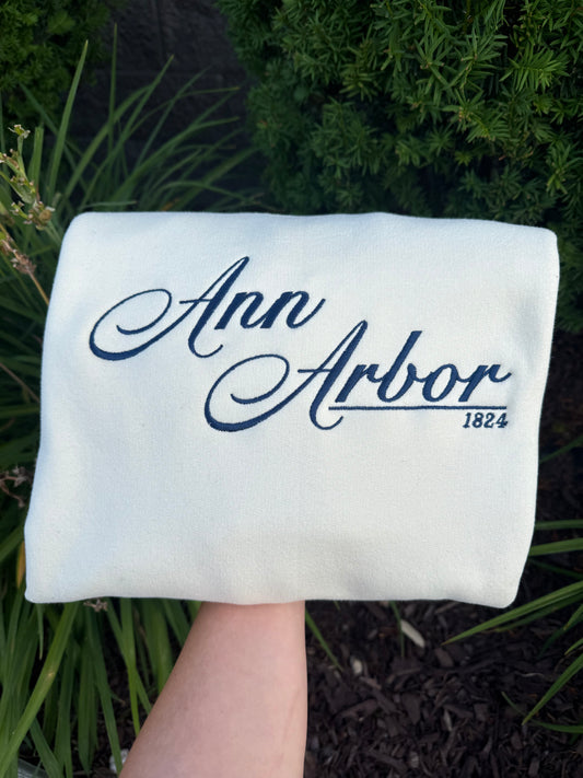 1824 Ann Arbor Embroidered Sweatshirt