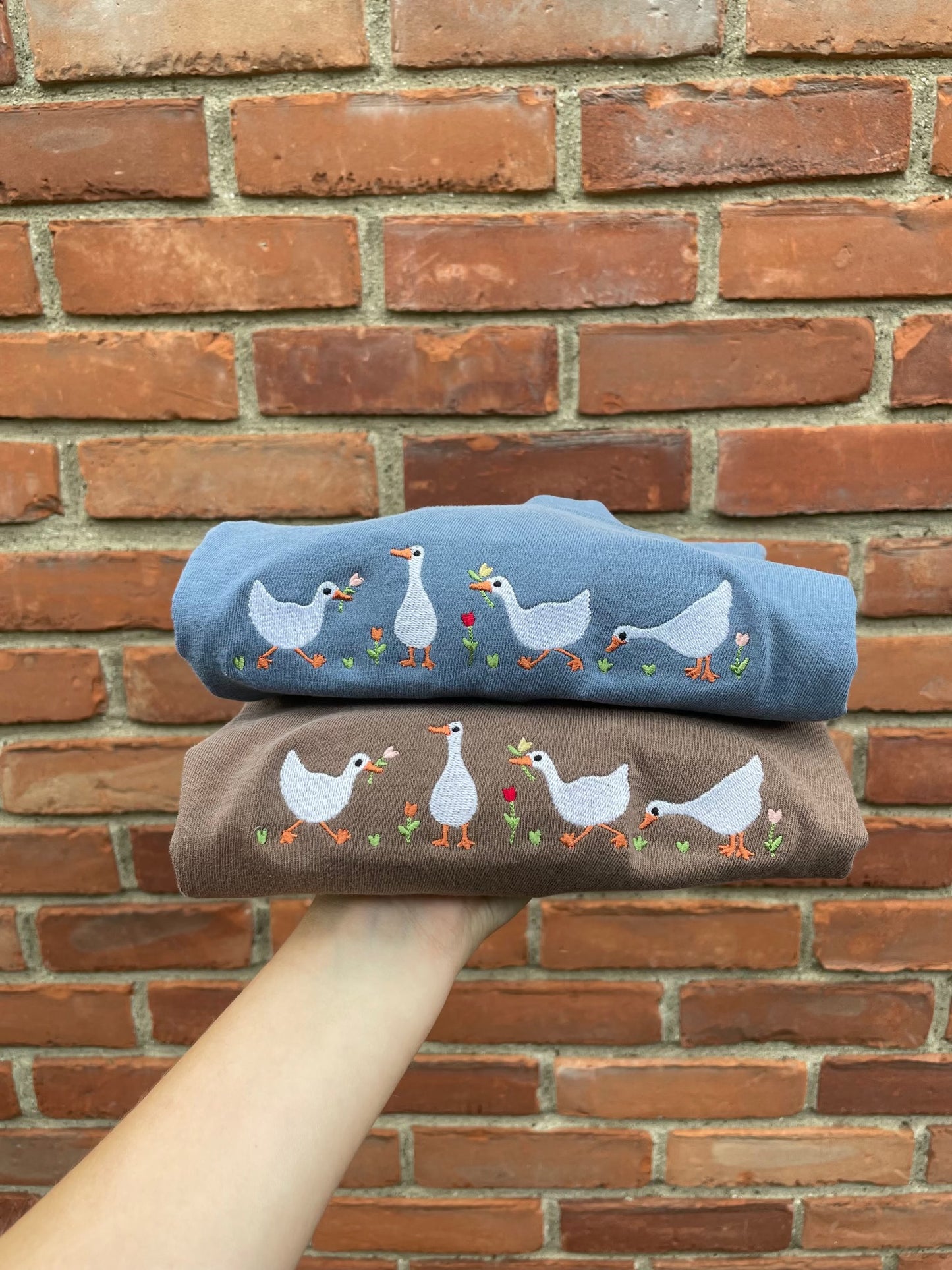 Embroidered Geese T-Shirt