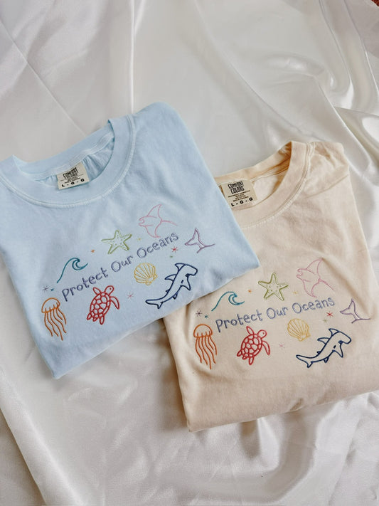 Protect Our Oceans Embroidered T-shirt
