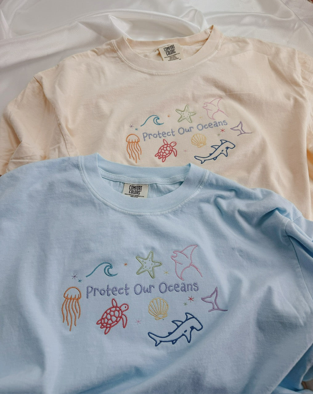 Protect Our Oceans Embroidered T-shirt