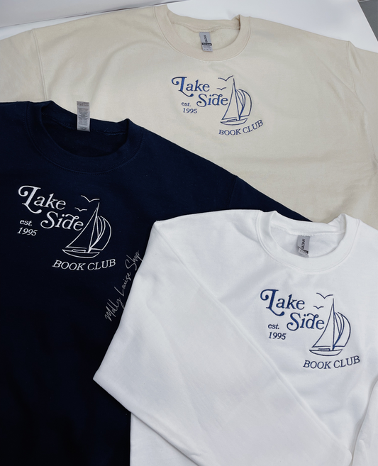 Lake Side Book Club Embroidered Sweatshirt