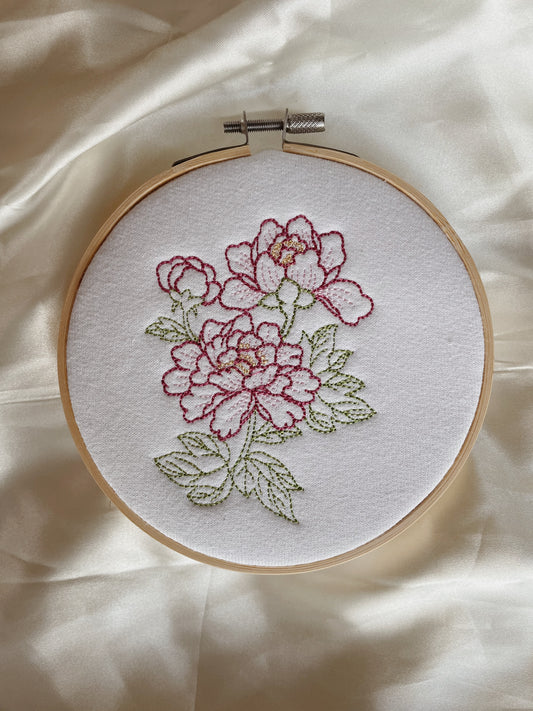 Peony Embroidery Hoop