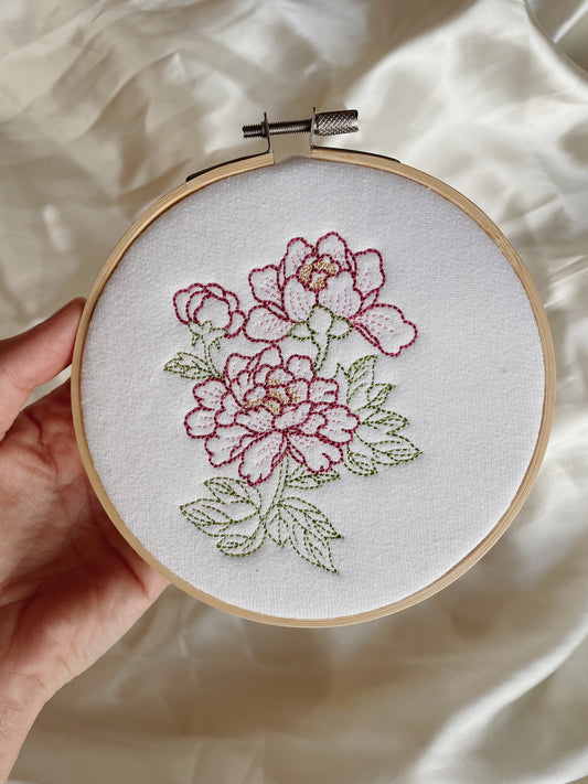 Peony Embroidery Hoop