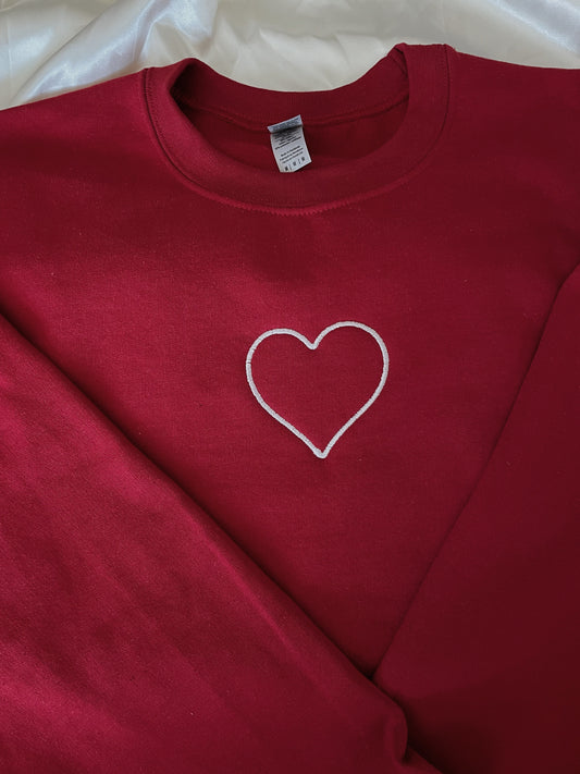 Heart Embroidered Sweatshirt