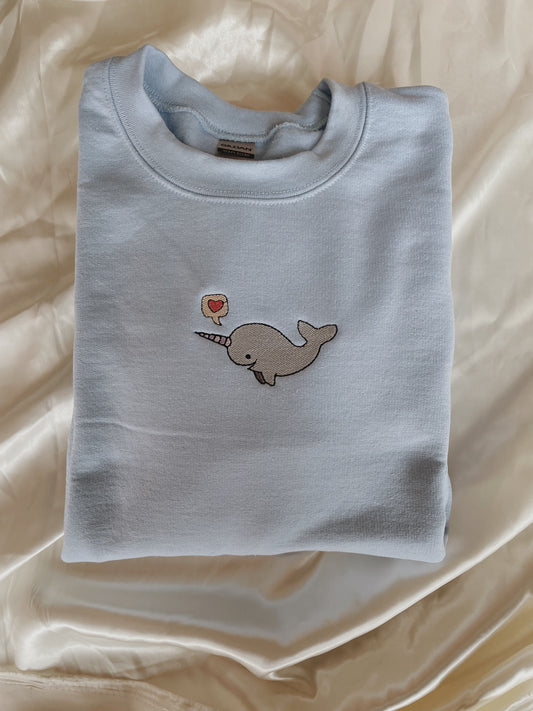 Narwhal Embroidered Sweatshirt