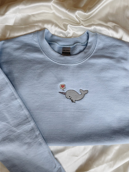 Narwhal Embroidered Sweatshirt