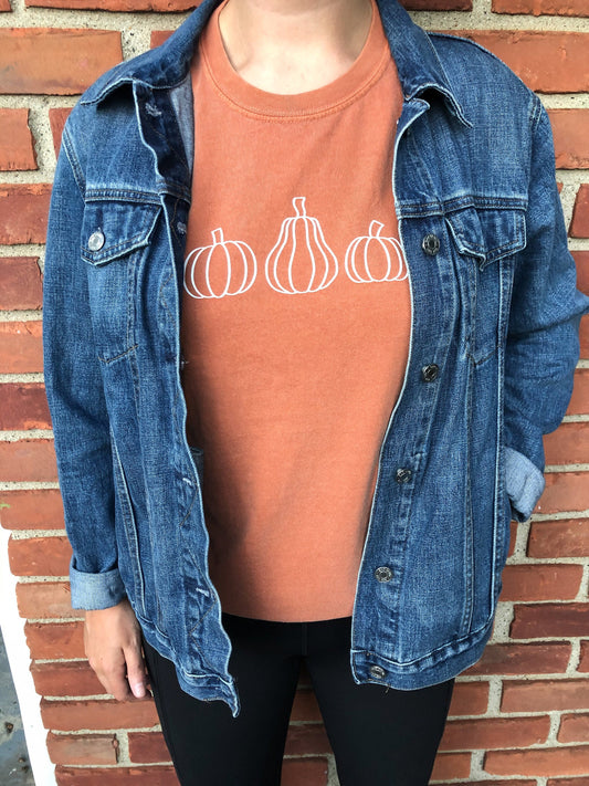 Pumpkin Embroidered T-Shirt