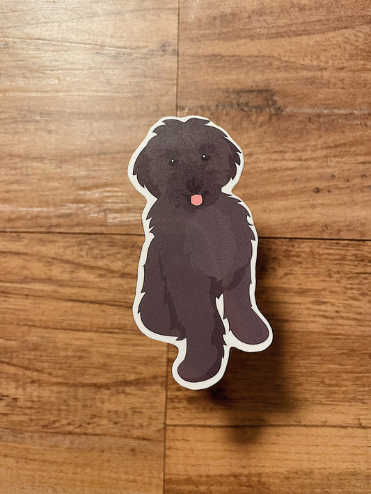 Black Goldendoodle / Labradoodle Sticker