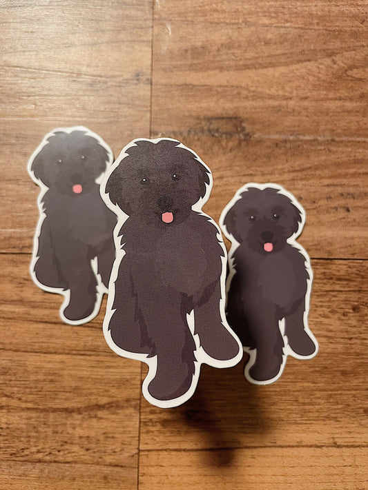 Black Goldendoodle / Labradoodle Sticker