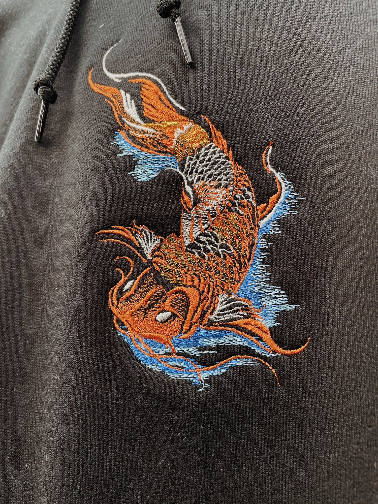 Koi Fish Embroidered Hoodie