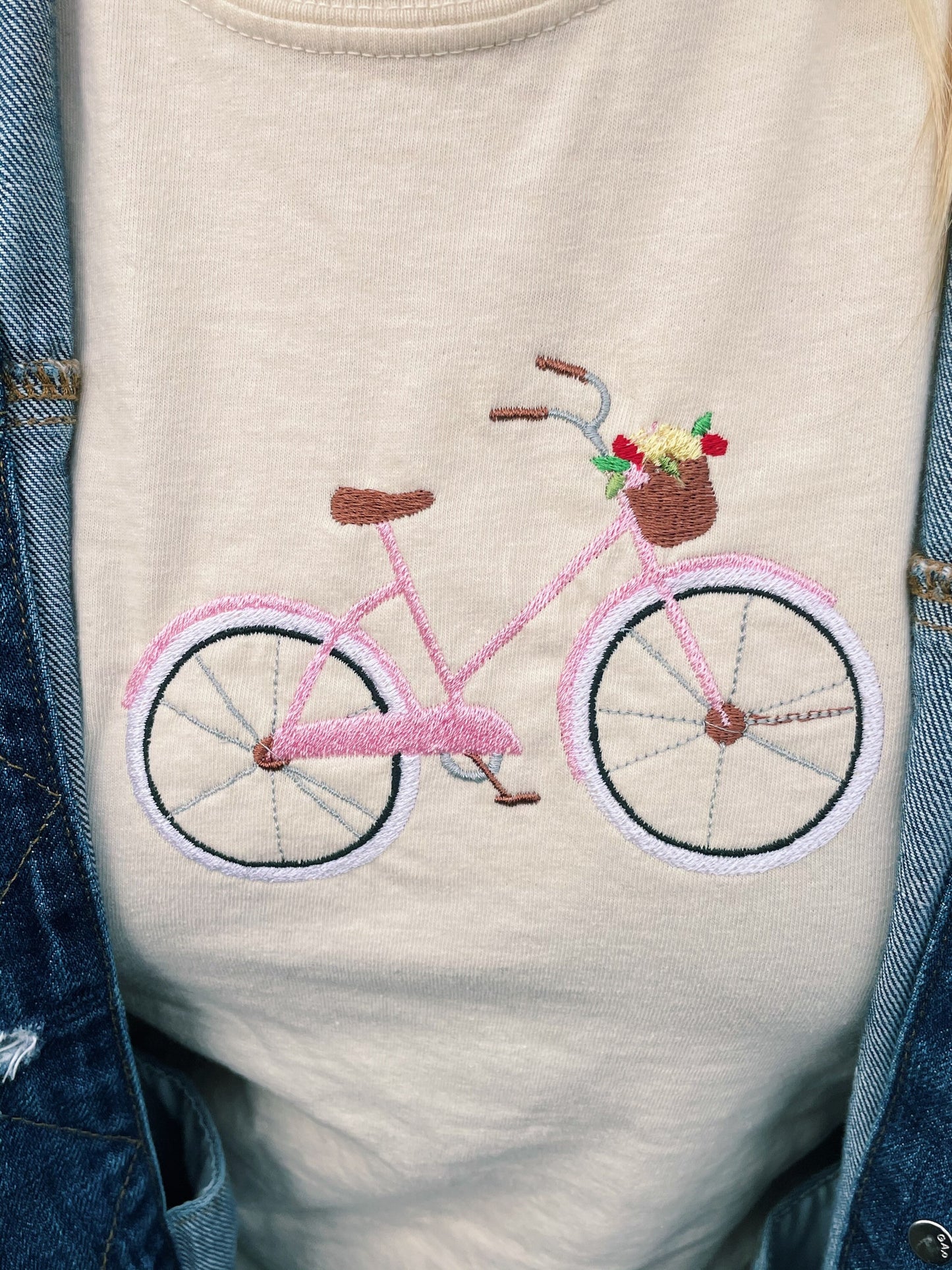 Bicycle Embroidered T-Shirt