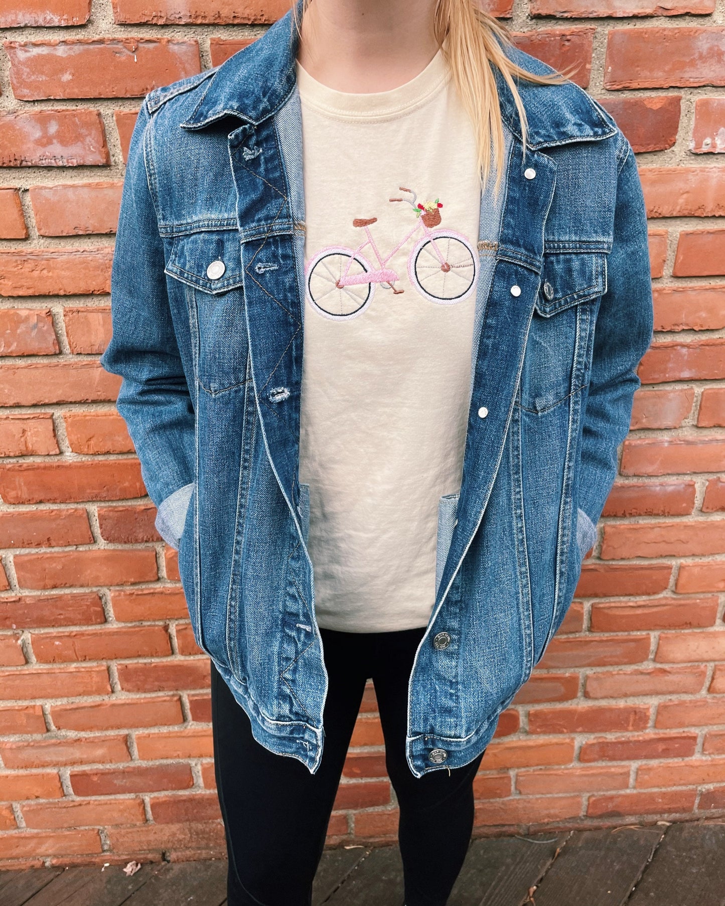 Bicycle Embroidered T-Shirt