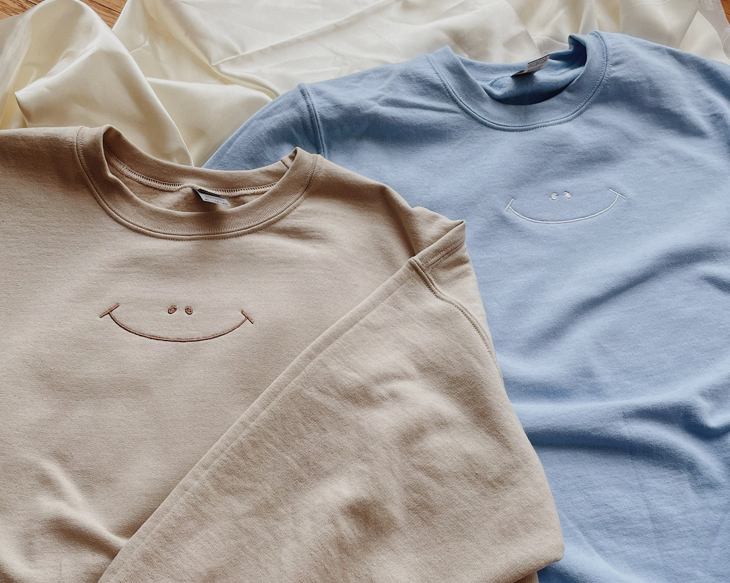 Smiley Face Embroidered Sweatshirt