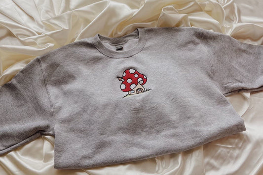 Mushroom House Embroidered Sweatshirt