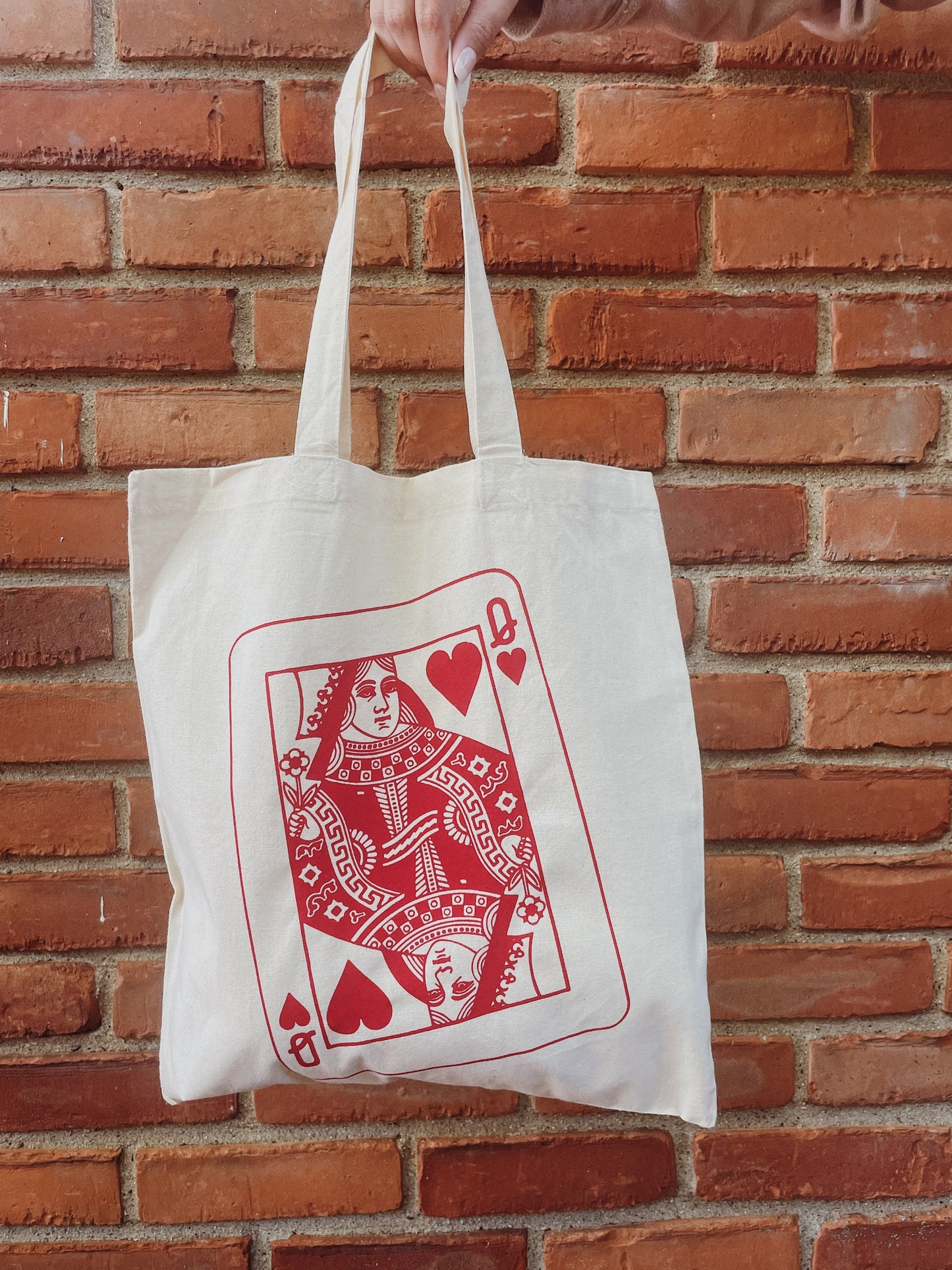 Queen of Hearts Tote Bag | Market Tote Bag l Minimalist Canvas Bag