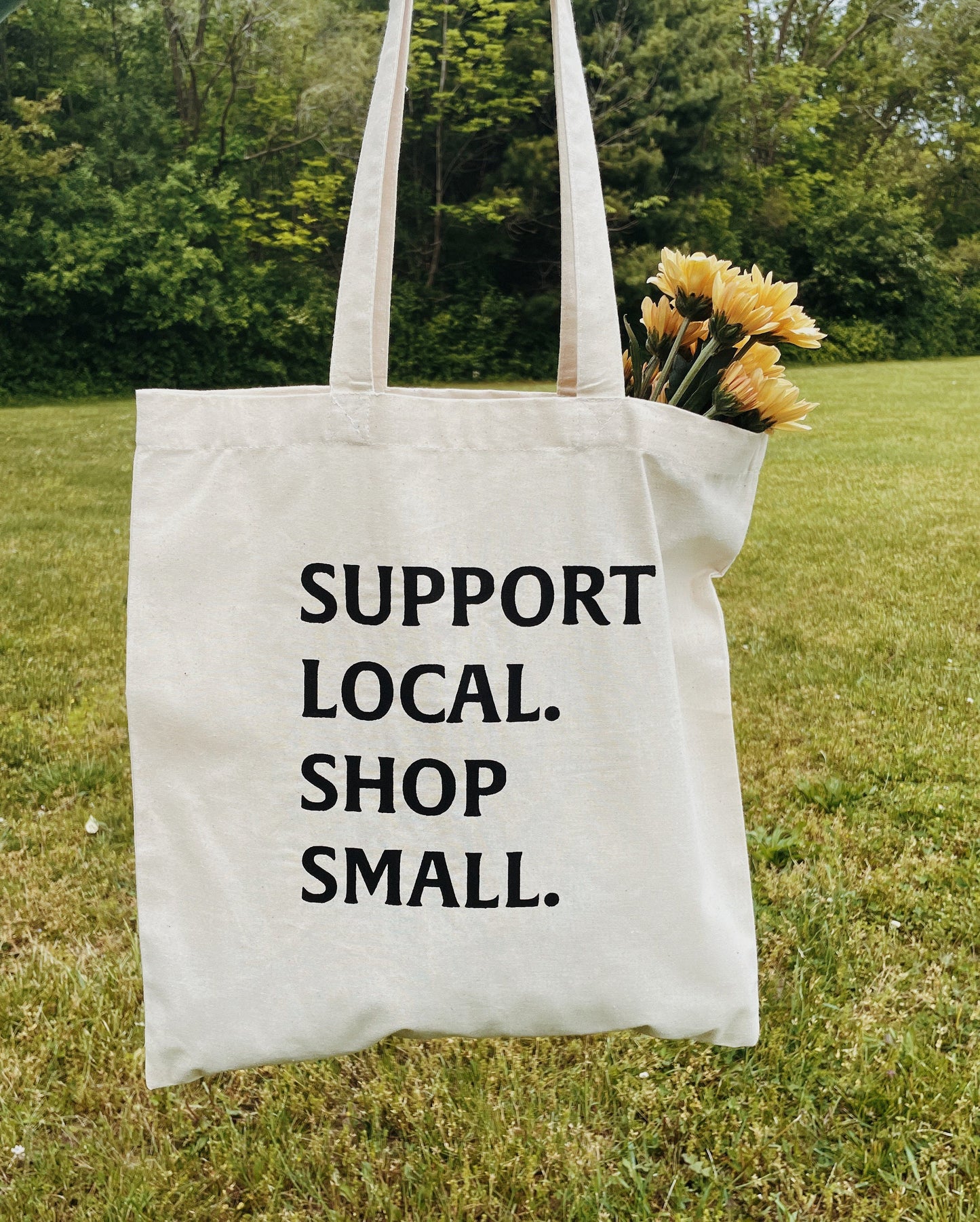 Support Local Shop Small Canvas Tote Bag l Market Tote Bag