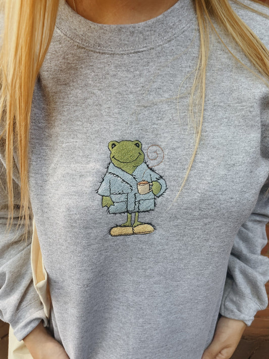 Comfy Frog Embroidered Sweatshirt