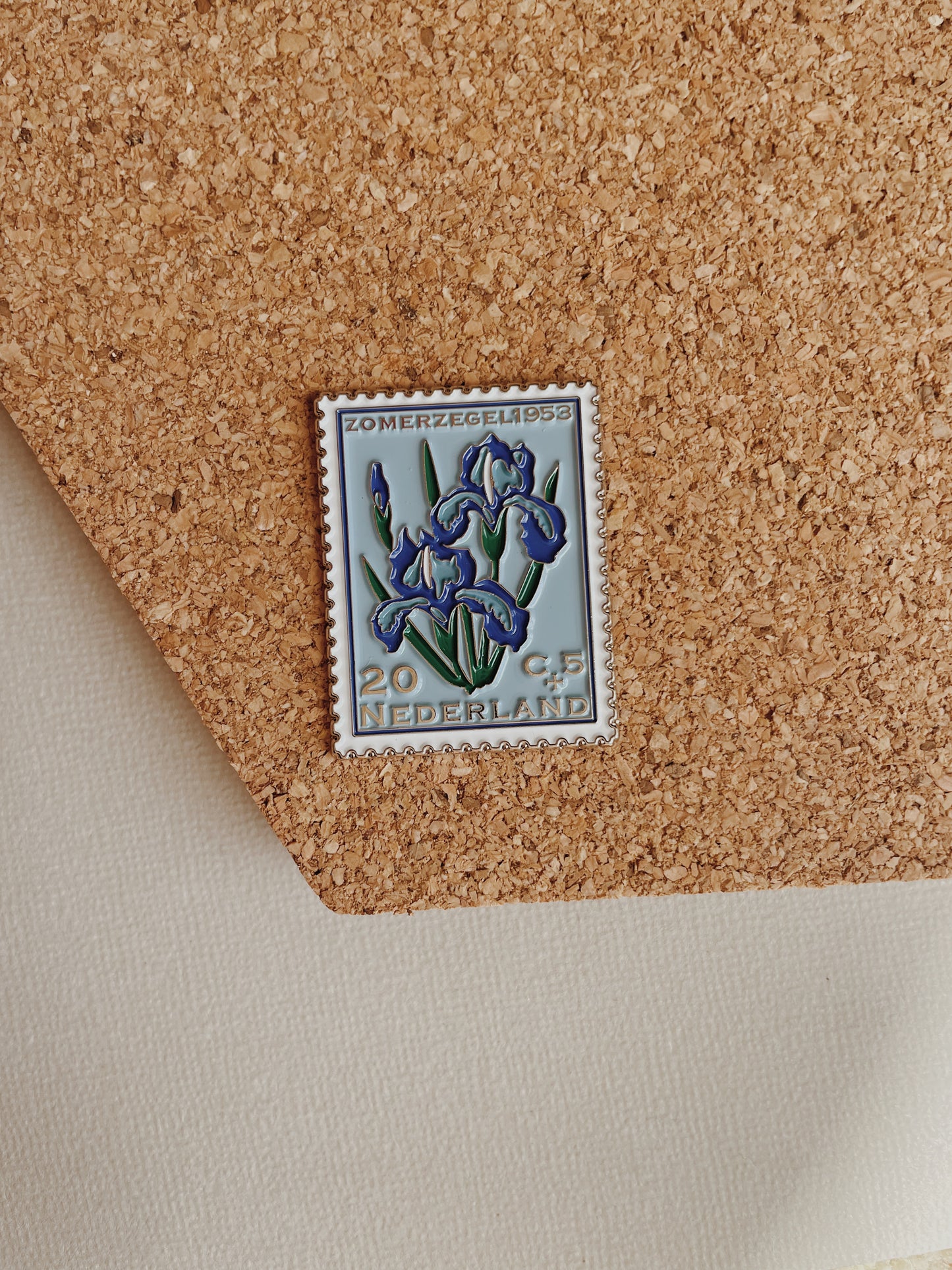 Iris Vintage Stamp Enamel Pin